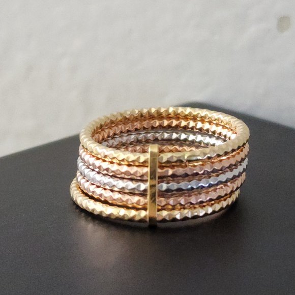 Textured stack Rings - Picture 12 of 15